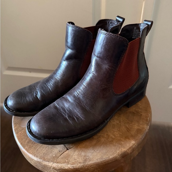 Born Dark Brown Leather Ankle Boots - Picture 1 of 6